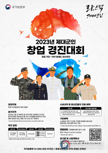 국가보훈부 ‘2023년 제대군인 창업 경진대회’ 참가 모집